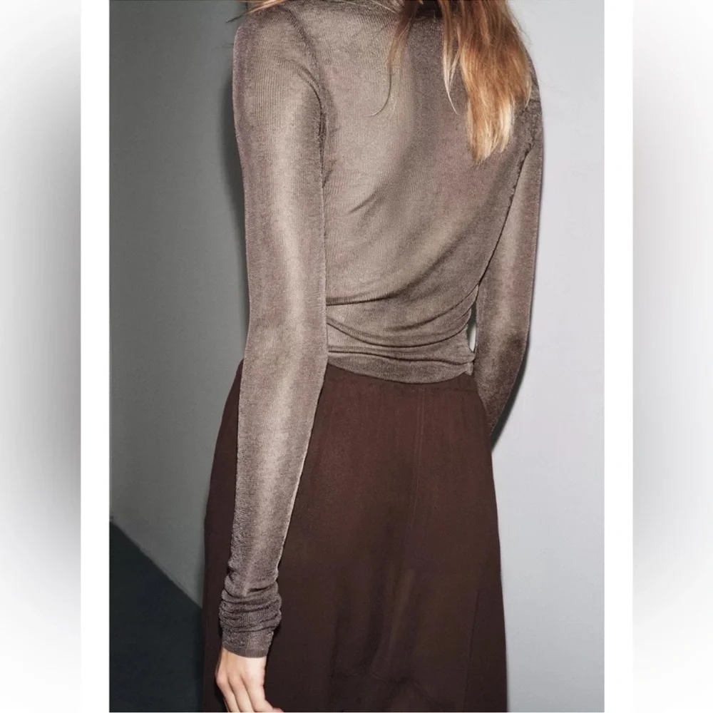 ZARA 100% VISCOSE KNIT BODYSUIT - Picture 2 of 10